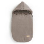 beige muslin sleeping bag